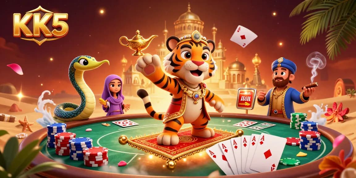 Experience exhilarating gaming with KK5's vibrant casino scene packed with action and excitement.