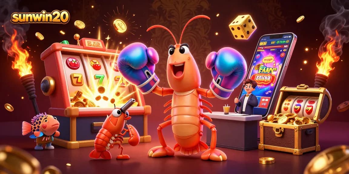 Experience the thrill at sunwin20 with a vibrant casino scene featuring unique sea creatures and jackpots.