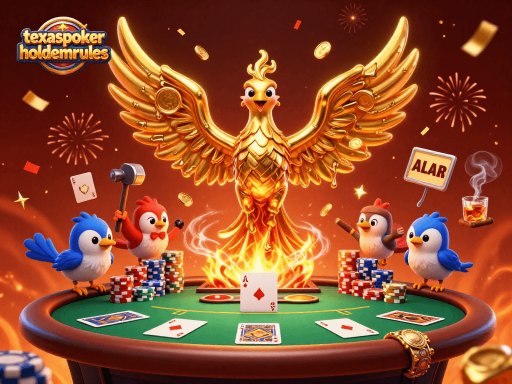 Experience high-stakes poker action with texaspokerholdemrules in a thrilling game atmosphere filled with golden coins and vibrant poker elements.