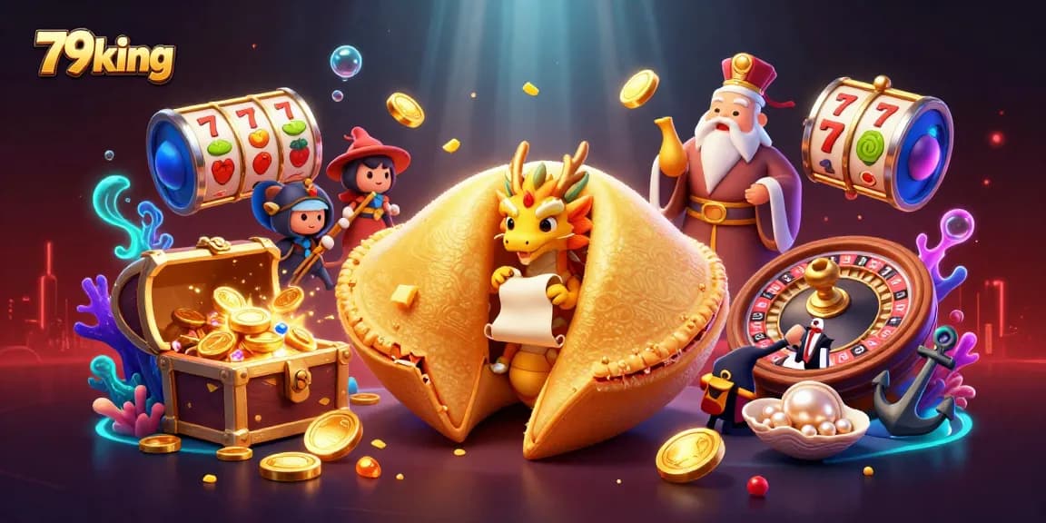 Experience thrilling wins with 79king as a wise dragon guards golden fortunes in a rich casino scene.