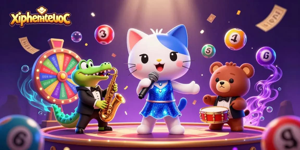 Experience thrilling gameplay with xiphematchuoc, featuring a vibrant jazz scene with animated characters and casino elements.