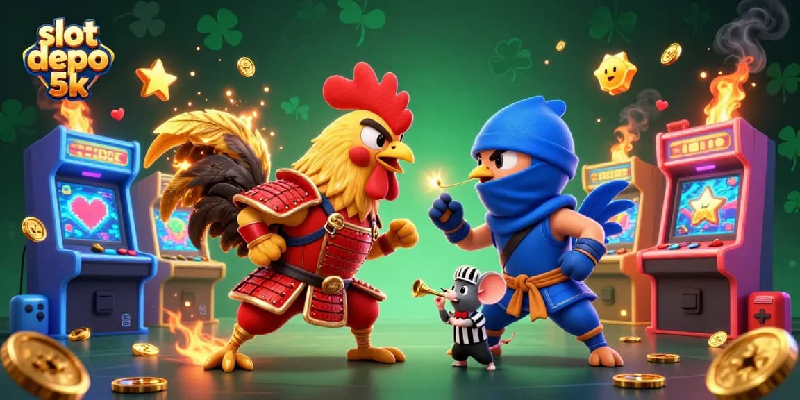 Menang dengan slot depo 5k, tampilkan pertarungan ayam 3D seru di arena taruhan