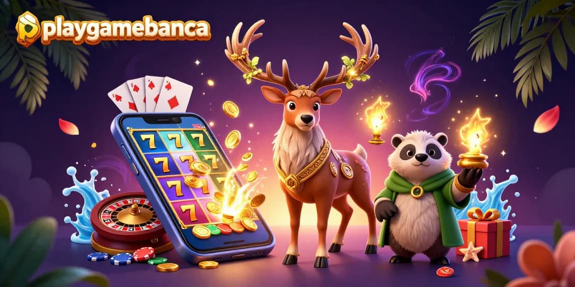 Experience thrilling action with playgamebanca's vibrant characters and dynamic casino elements.