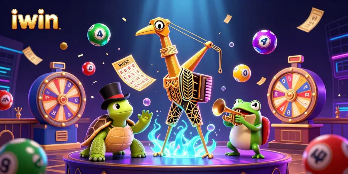 Engage in thrilling gameplay at iwin with vibrant casino characters and lottery elements.