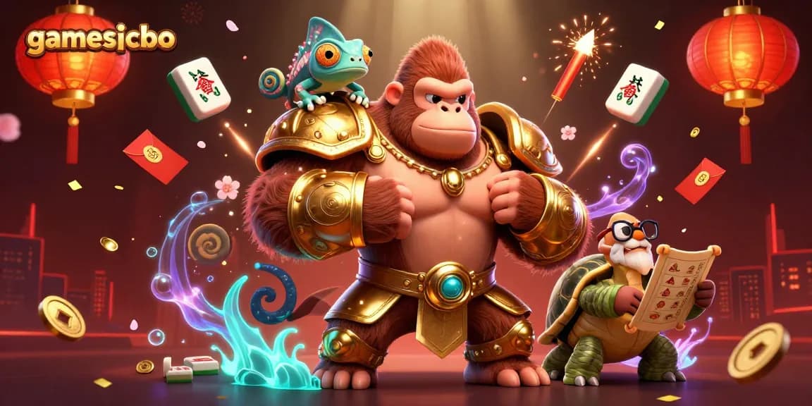 Experience the thrilling gamesicbo with a powerful gorilla king and colorful casino graphics.
