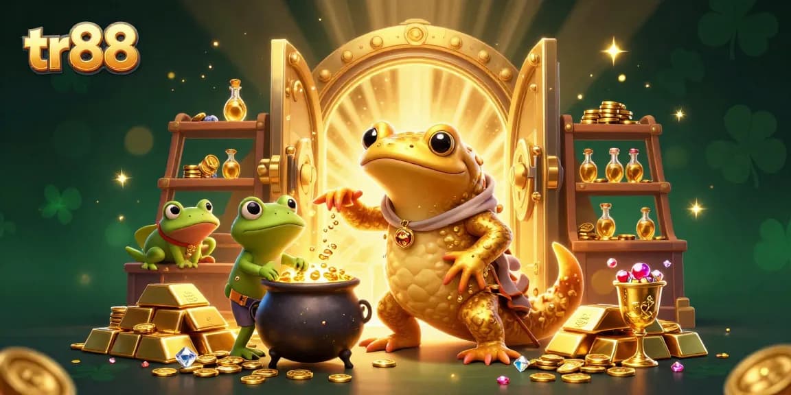 Experience winning strategies at tr88 with a vibrant casino-themed illustration featuring magical elements.