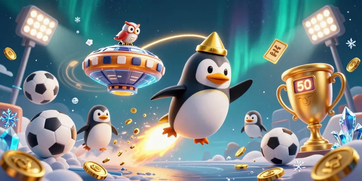Experience oppatoto's thrilling journey with our golden penguin and casino-themed elements.