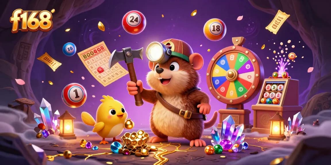 f168 gambling excitement as a treasure hunter mole mines gems with lottery elements