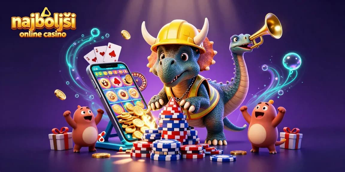 V igralnici najboljši online casino triceratops gradi piramido iz žetonov s podpiranjem navdušenih kompsov.