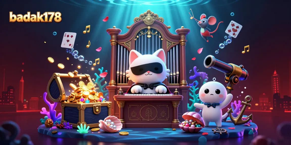 Engage with badak178's vibrant casino scene, featuring unique characters and underwater treasures.