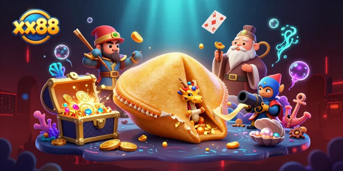 Engage with the exhilarating world of xx88 through a vibrant 3D illustration of fortune and gaming.