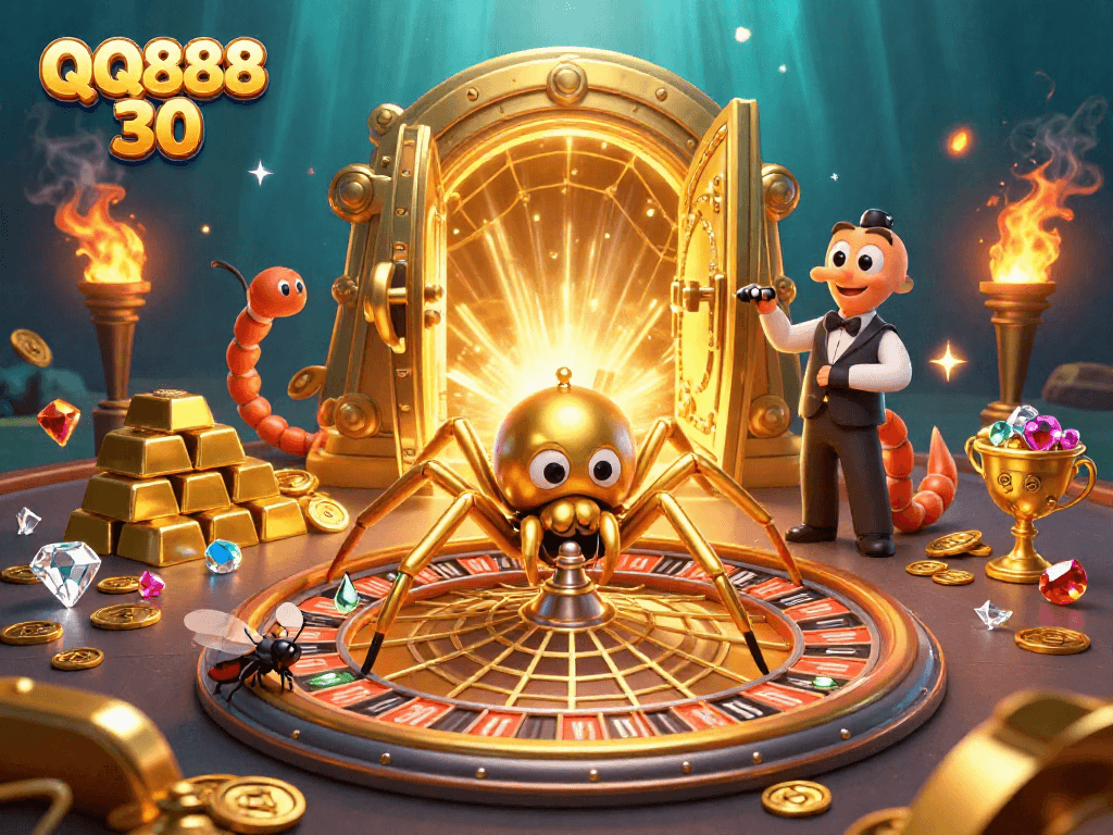 Experience thrilling gameplay at QQ888 30 with a lively roulette wheel and exciting betting action.