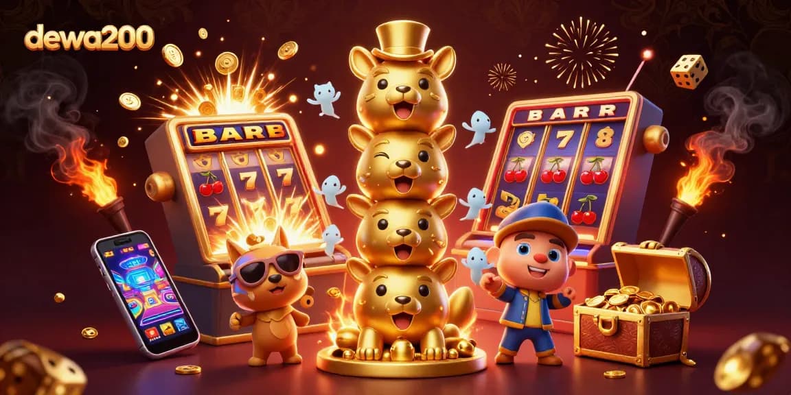 Abadikan momen Jackpot di Dewa200 dengan mesin slot dan totem emas yang berkilau.