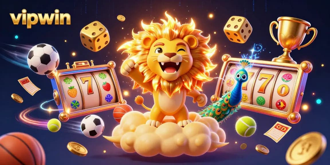 Experience thrilling gameplay at vipwin with dynamic slot reels and vibrant casino elements.