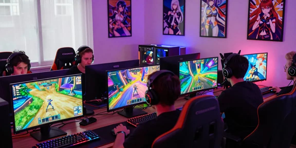 Engaged players enjoying immersive sex games in a vibrant gaming room setting.