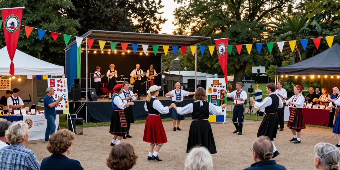 Festive scene celebrating Breton culture with diverse attendees at we88 PGSLOT event.