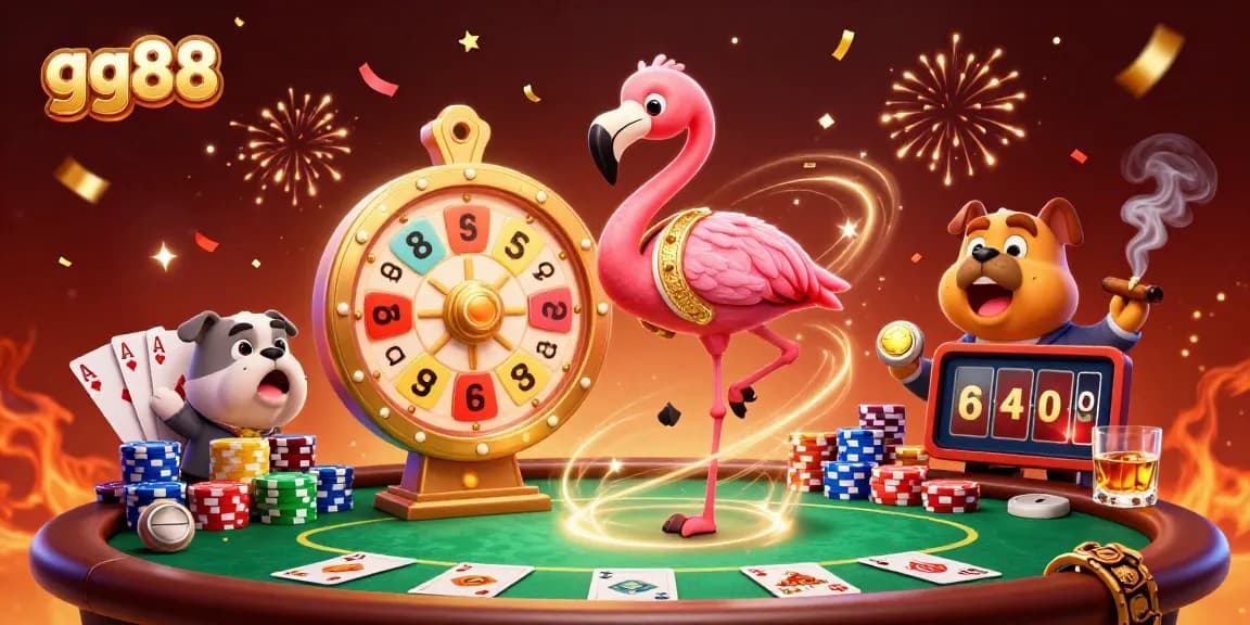 Experience thrilling games at gg88's casino with vibrant characters celebrating big wins.