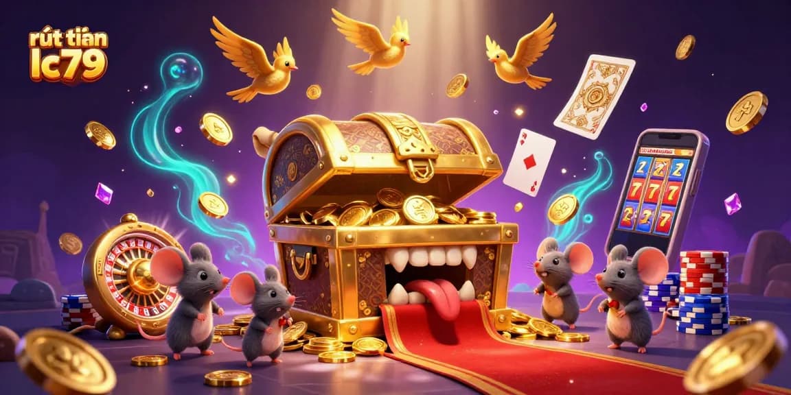 rút tiền lc79 - Hình ảnh sinh động về cổng game với kho báu và cơ hội thắng lớn.