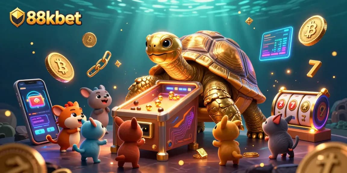 Play and win big with fun 88kbet games illustrated in vibrant 3D detail.