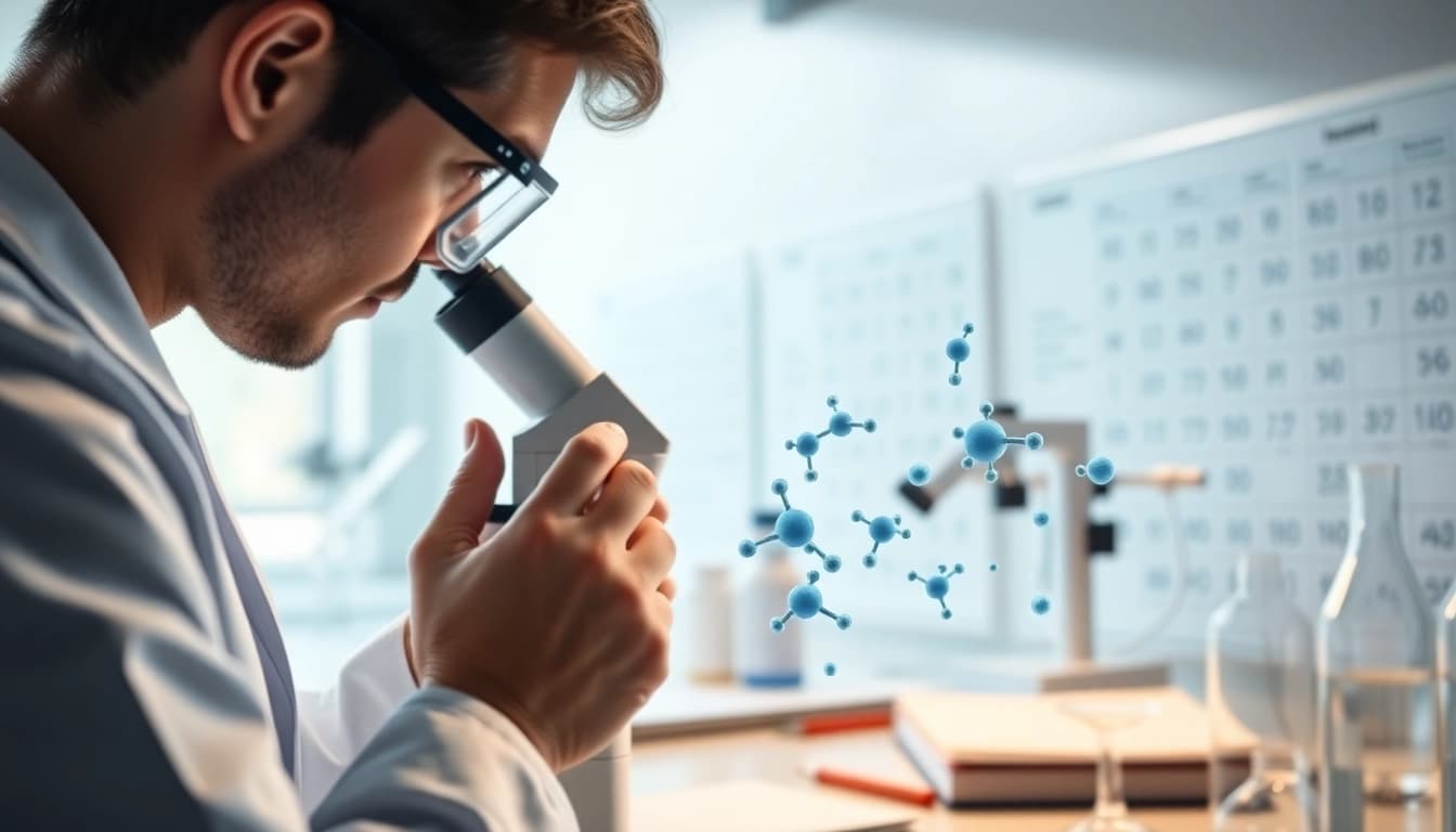 Investigate the benefits of mots c peptide through a scientist's detailed work in a lab.