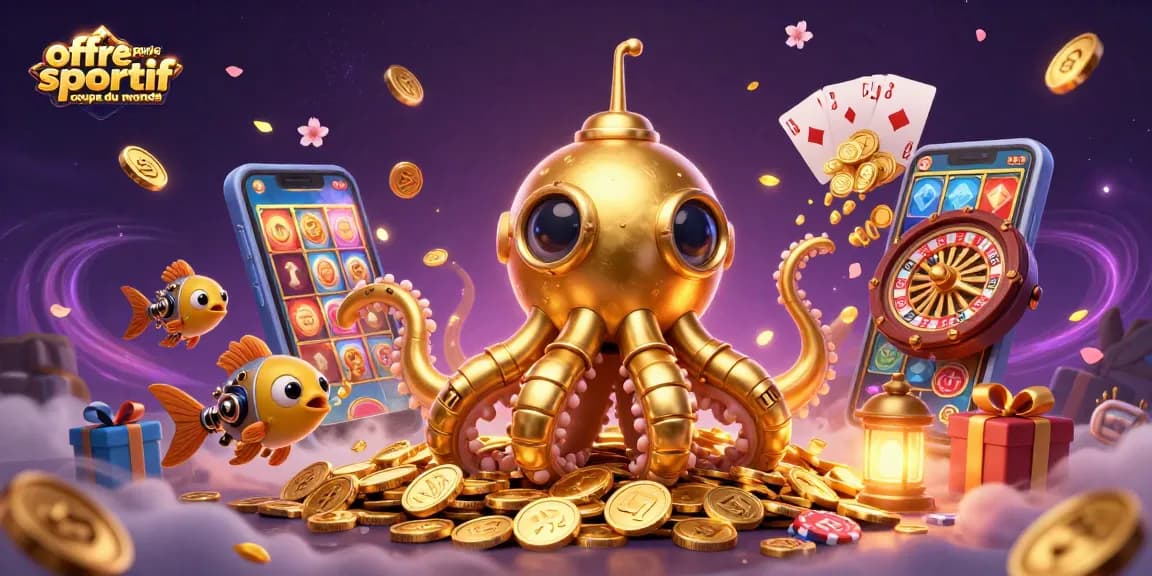 Découvrez les offres de paris sportifs pour la Coupe du Monde avec une illustration dynamique de casino.