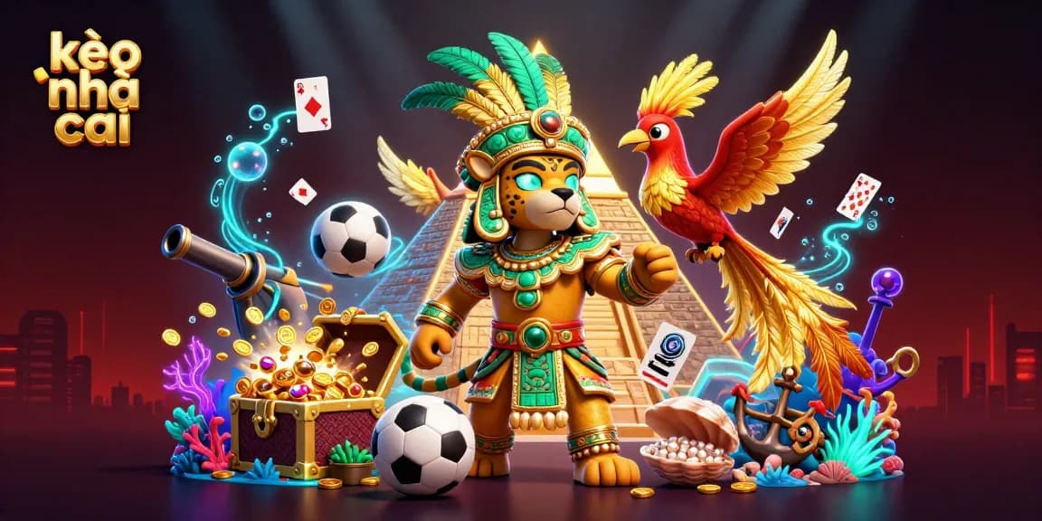 Engage with kèo nhà cái in a vibrant 3D environment filled with sports elements and energetic visuals.