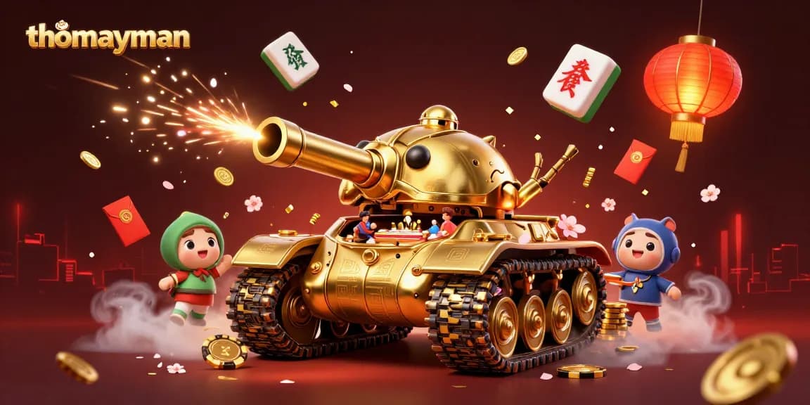 Play exciting games at thomayman with golden beetle tank revealing a casino atmosphere filled with joyful patrons.