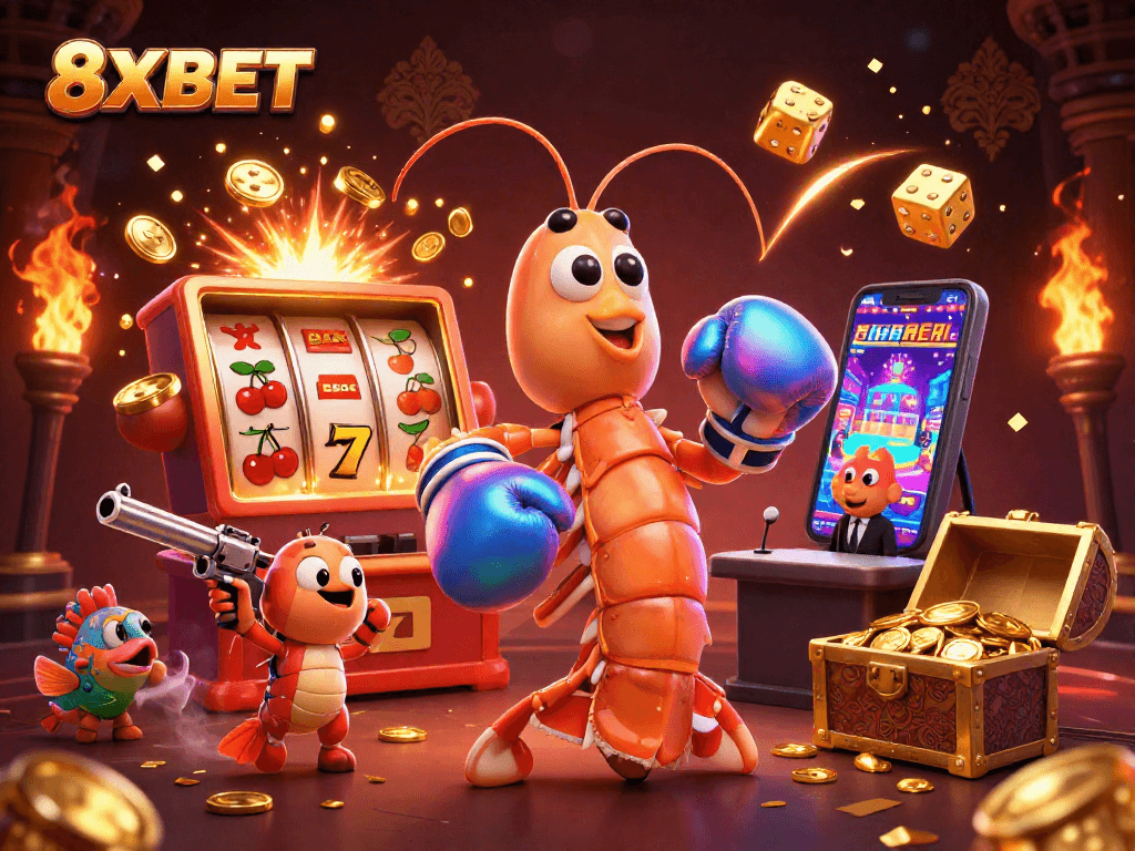 Engage with thrilling slot action at 8XBET featuring colorful characters and dynamic game elements.