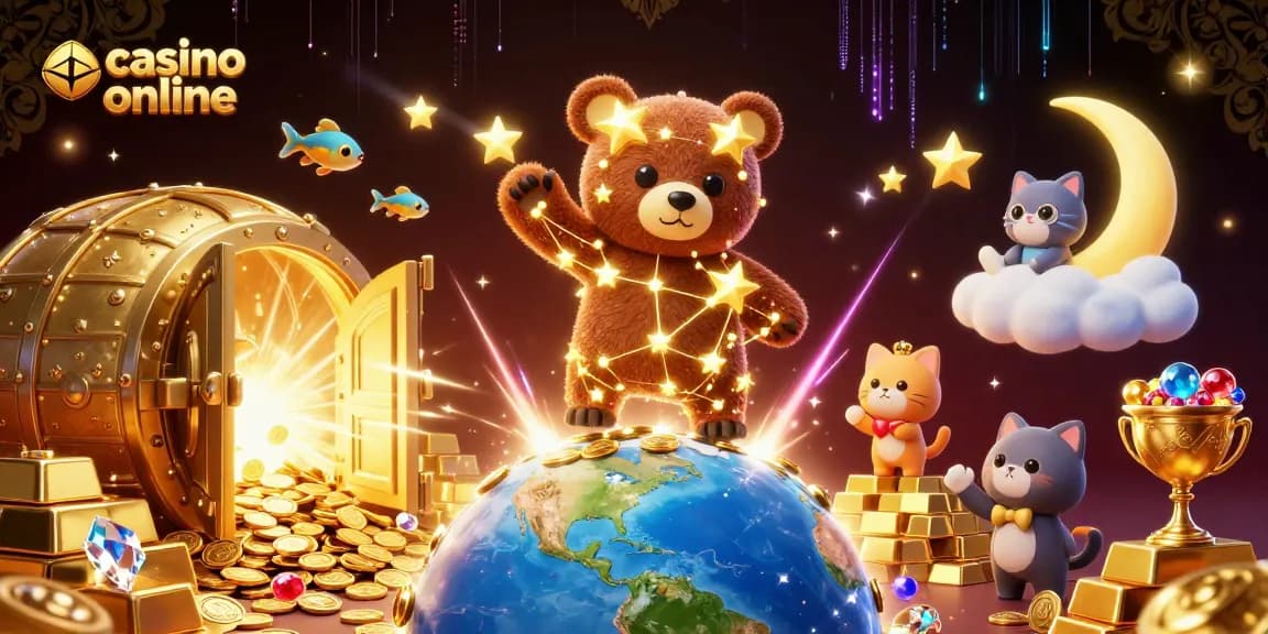Scoop up coins from Earth in a vibrant casino online scene with treasure and jewels