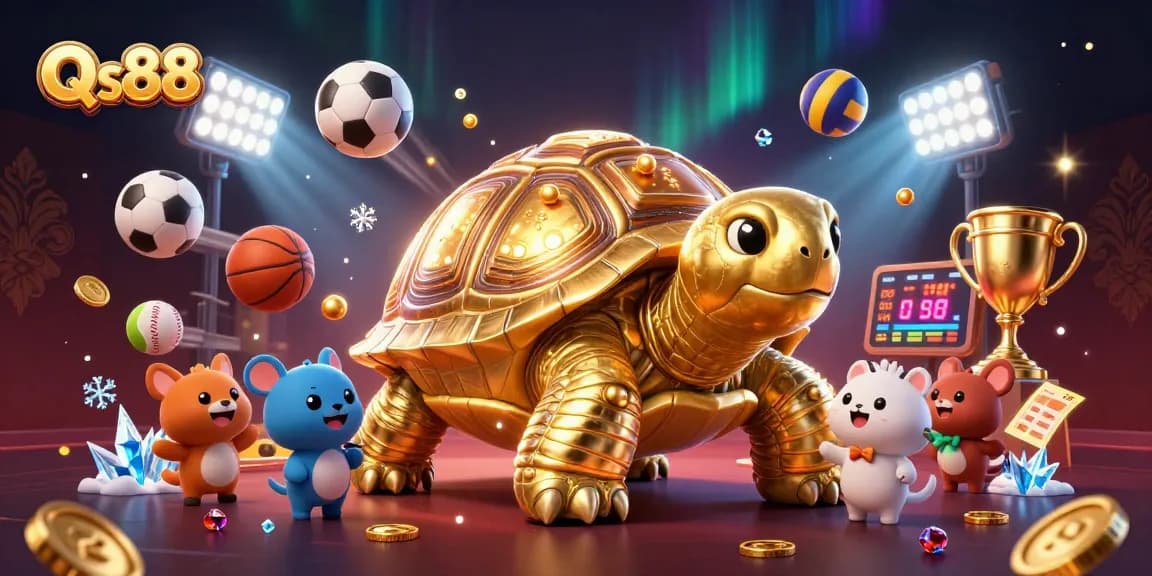Experience winning excitement at Qs88 with a vibrant 3D illustration celebrating casino joys and fun.