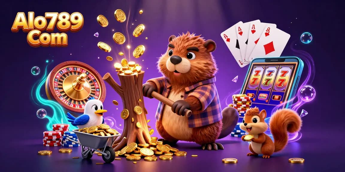 Alo789 Com reveals exciting bets and wins in an engaging cartoon casino scene showcasing lively gaming action.