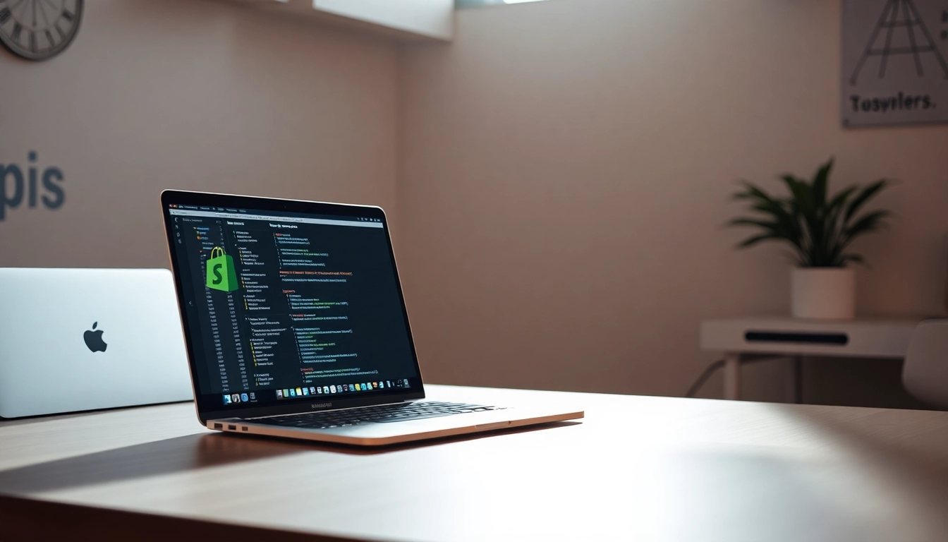 Showcasing Headless Shopify development in a modern digital workspace featuring UI design.