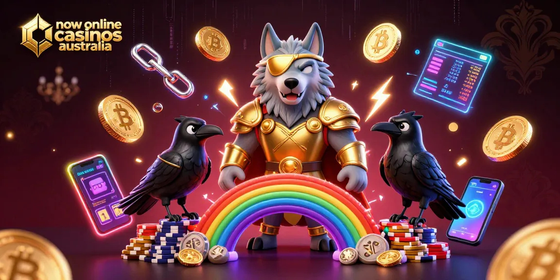 Explore new online casinos australia with Odin and mystical elements in a vibrant casino setting.