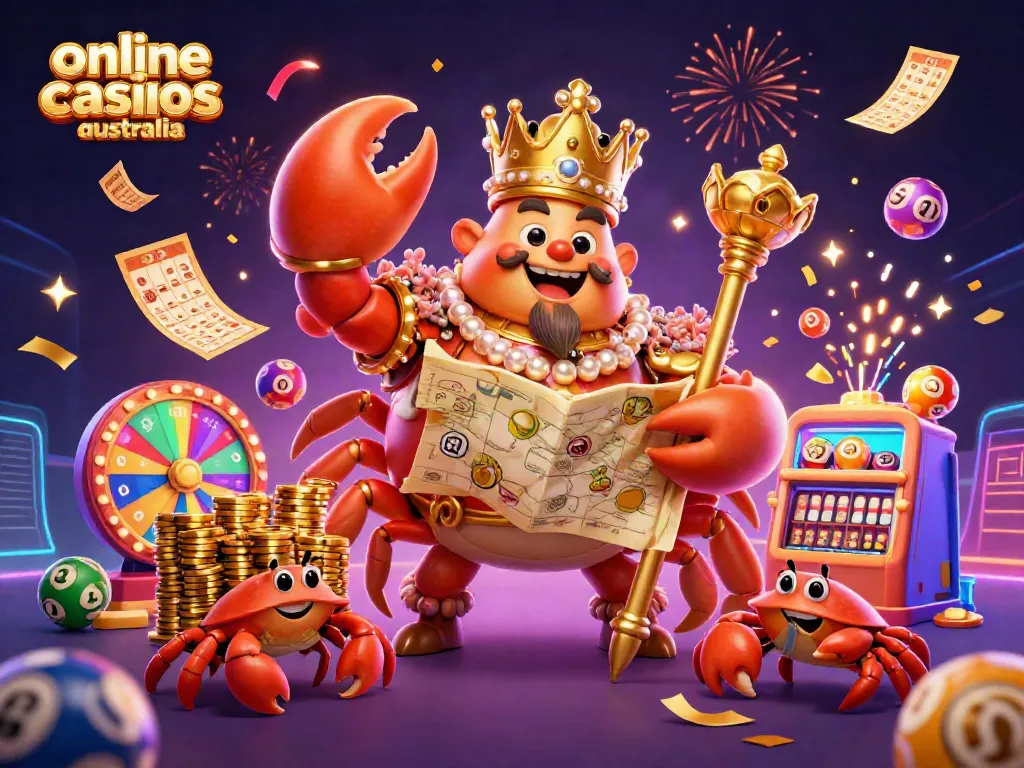 Experience thrilling adventures at online casinos Australia with our vibrant casino-themed scene.
