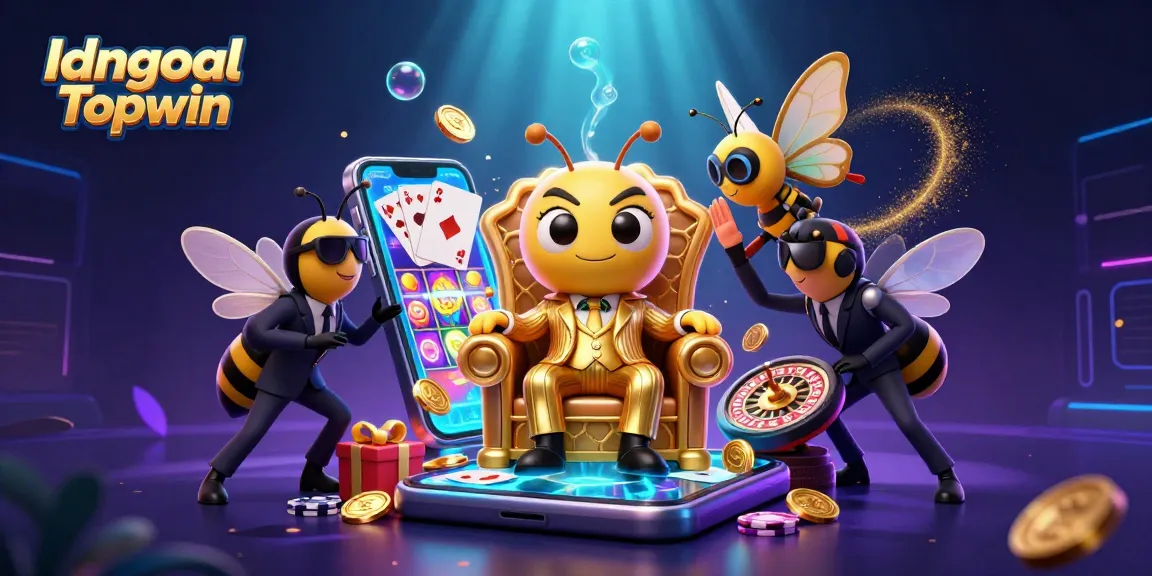 Experience thrilling games with Idngoal Topwin as the bumblebee mob boss presides over a vibrant casino scene.