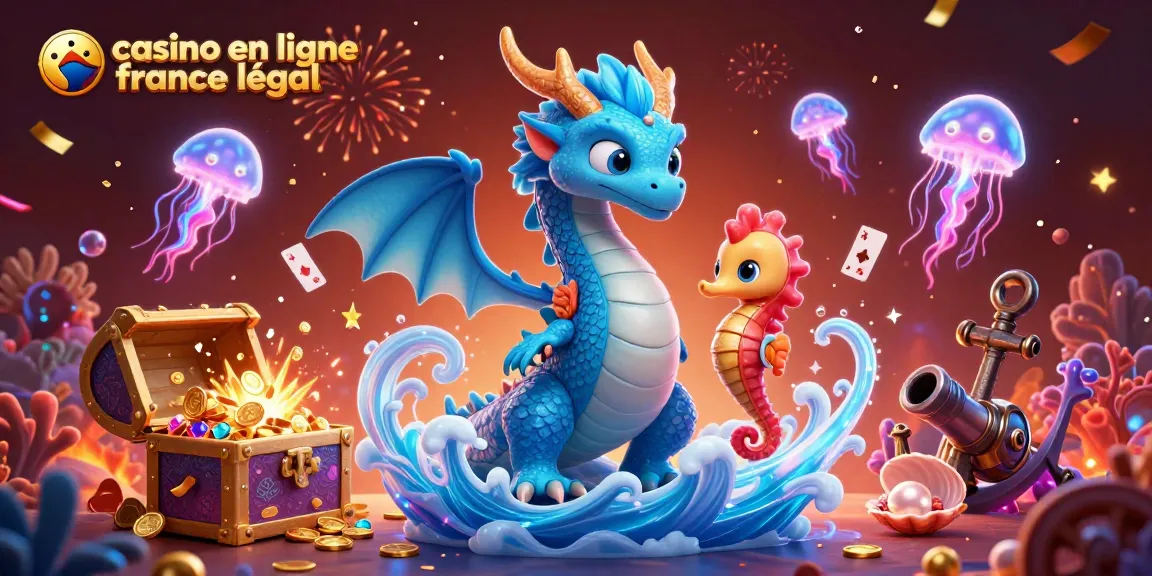 Jouez dans un casino en ligne légal en France avec des dragons aquatiques et des trésors sous-marins éclatants.