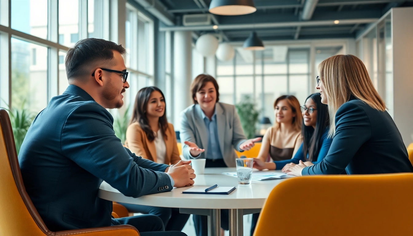 Engaging career coaching session fostering collaboration and growth among diverse individuals.
