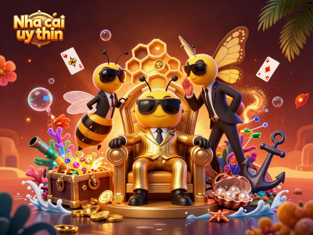 Nha cai uy tin showcases an enthralling casino scene with a cartoon mob boss and vibrant gaming elements.
