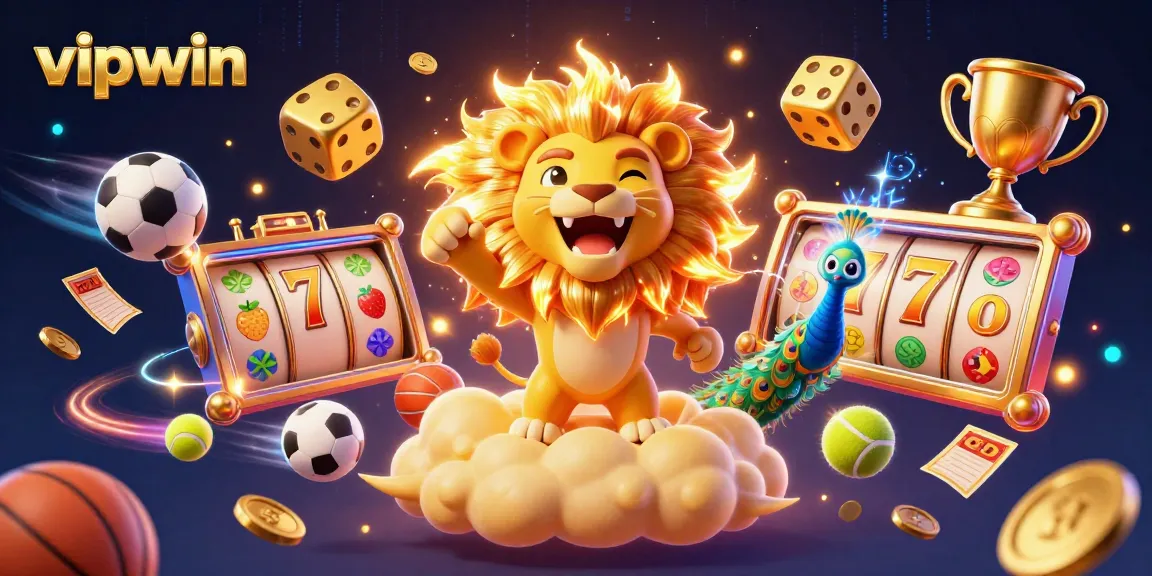 Experience thrilling gameplay at vipwin with dynamic slot reels and vibrant casino elements.