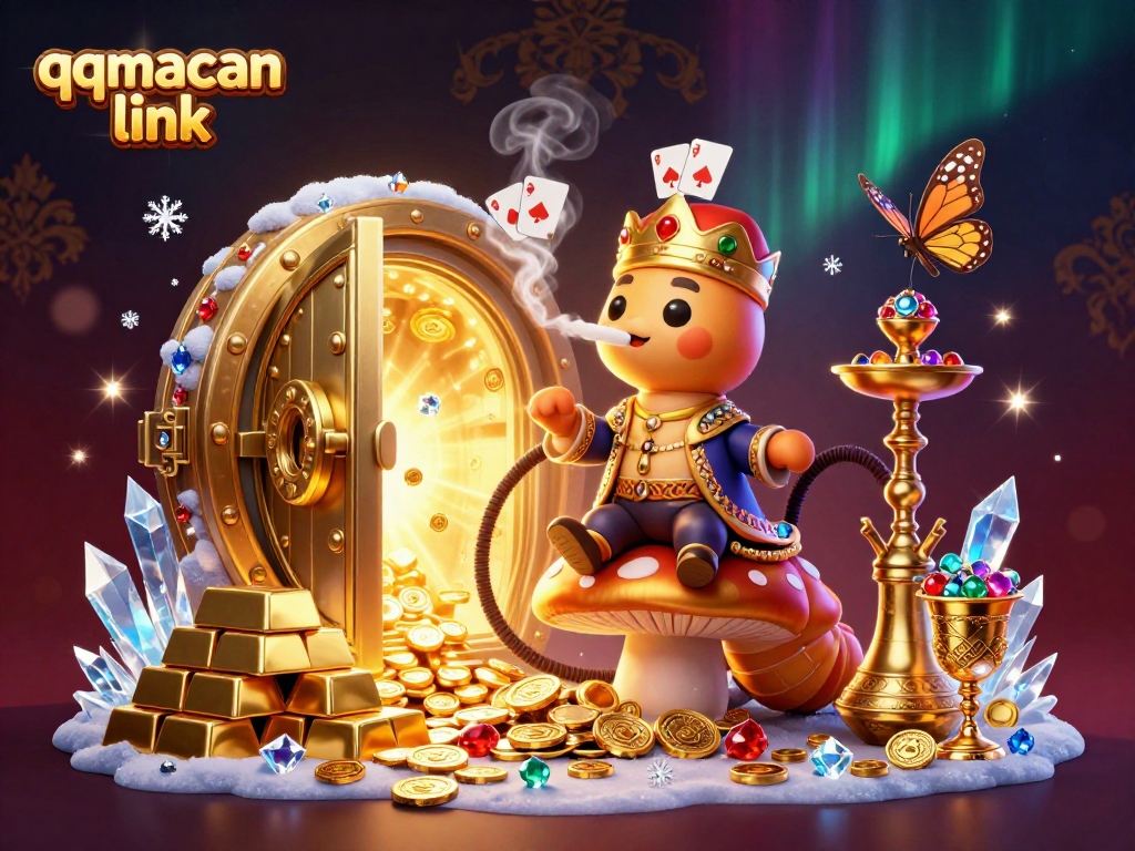 Experience the thrill of qqmacan link with vibrant casino elements in this rich illustration.