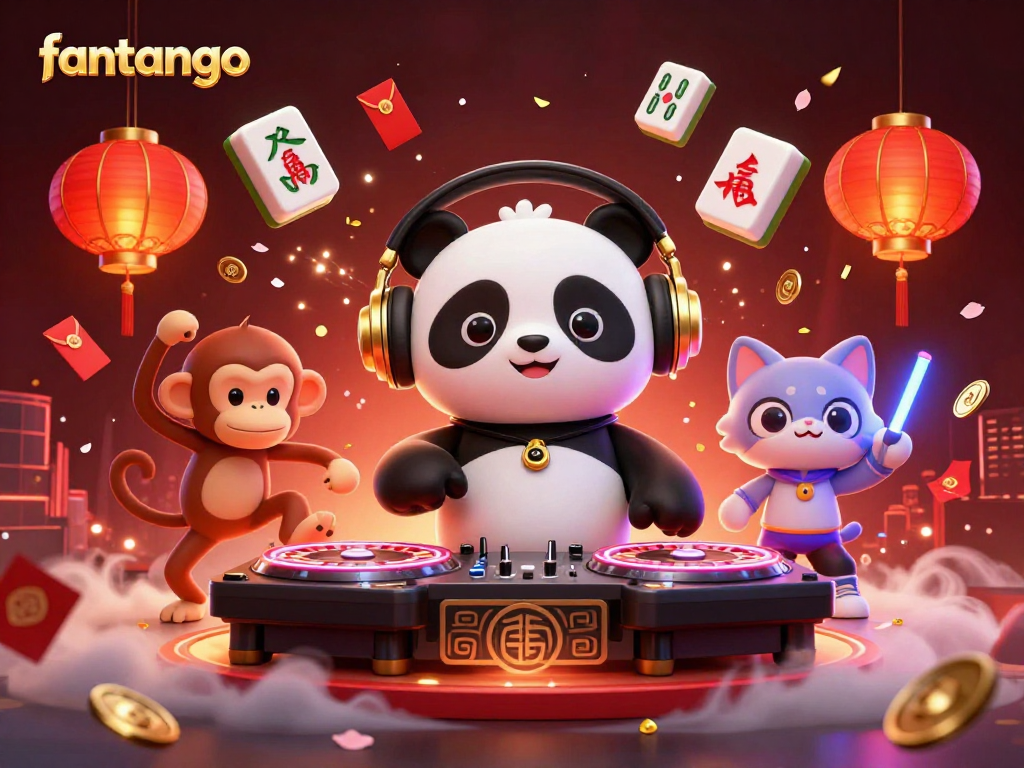 Engage with fantango while experiencing lively casino action with dynamic DJ panda and friends.