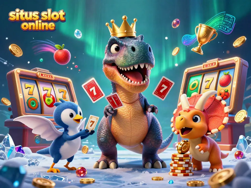 Menggandakan keberuntungan dengan situs slot online dan karakter lucu dalam ilustrasi 3D