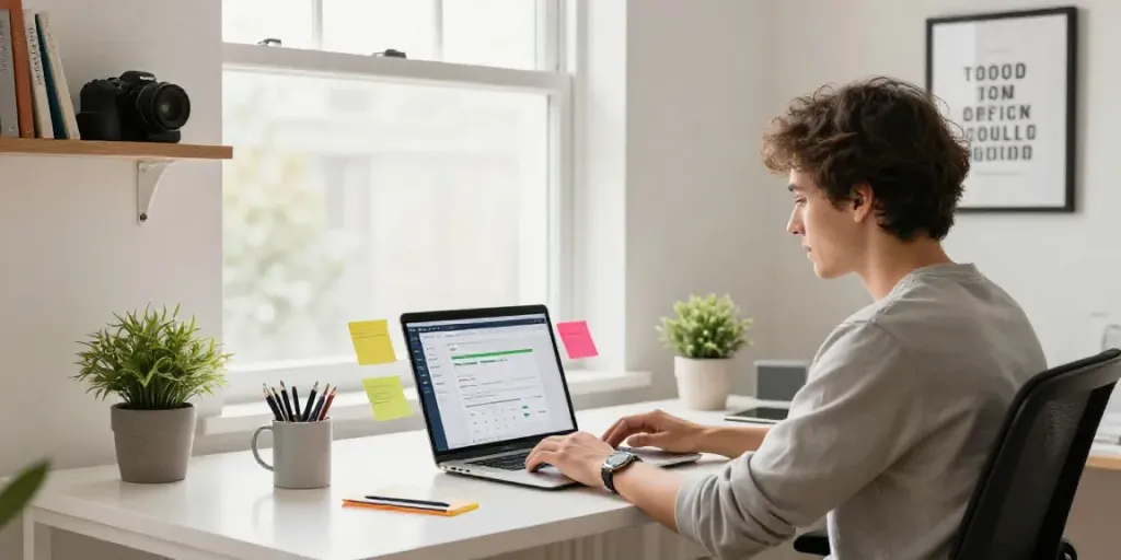 Creative workspace showcasing an AI product titles generator in action for e-commerce.