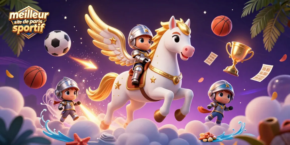 Pariez sur le meilleur site de paris sportif avec des éléments de sport dynamique et un cheval galopant.