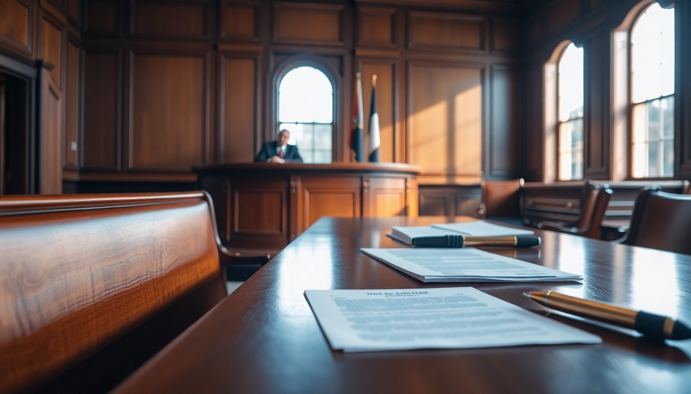 Probate court scene with a judge overseeing legal proceedings, capturing the essence of probate.