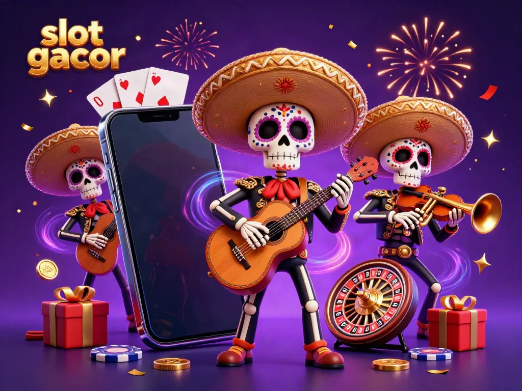 Bermain slot gacor dengan band mariachi tengkorak yang meriah mengelilingi permainan slot sangat menyenangkan