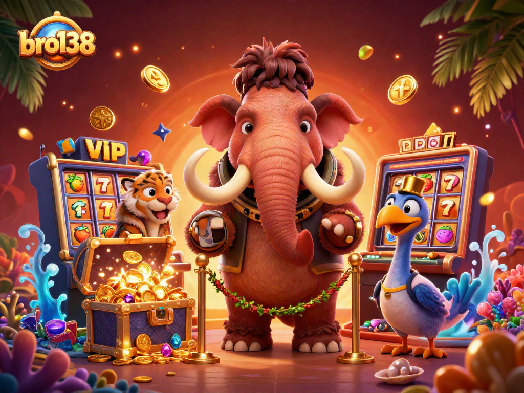 Bro138 engages players with vibrant 3D casino scene, vibrant slots, and captivating characters.