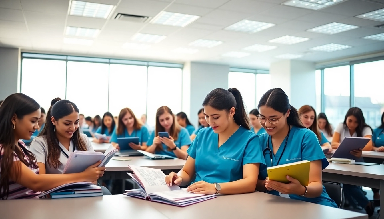 Students preparing for the NCLEX exam at the Houston Trusted NCLEX review center, showcasing collaboration.